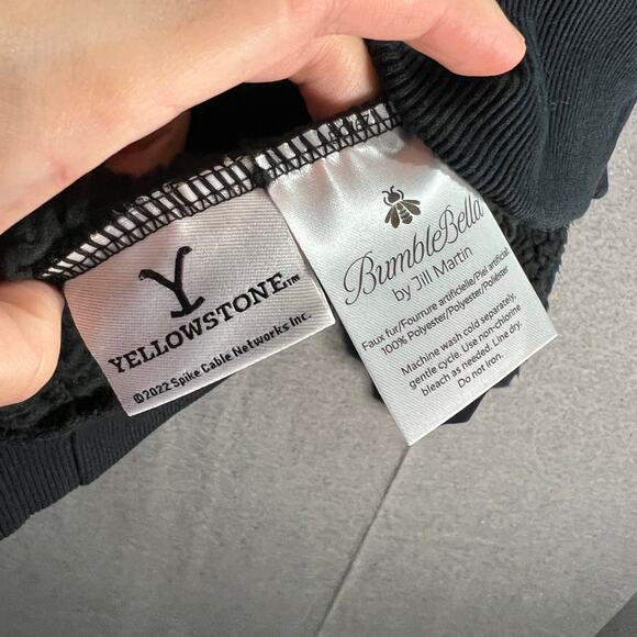 Yellowstone x BumbleBella by Jill Martin Regular Sherpa Hoodie Jogge Black Large - Picture 11 of 16